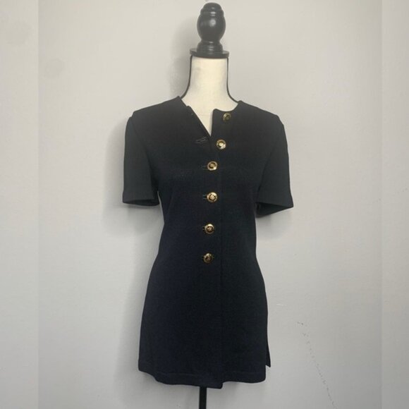 St. John Collection Navy Blazer with Gold Accents - Picture 3 of 12